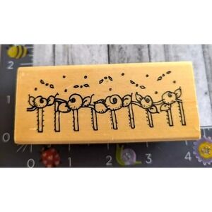 Anita's Flower Border Country Roses Rubber Stamp Wood #E47